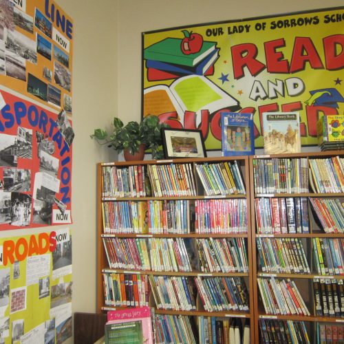 Gr 1 Then & Now Posters in Library 2018